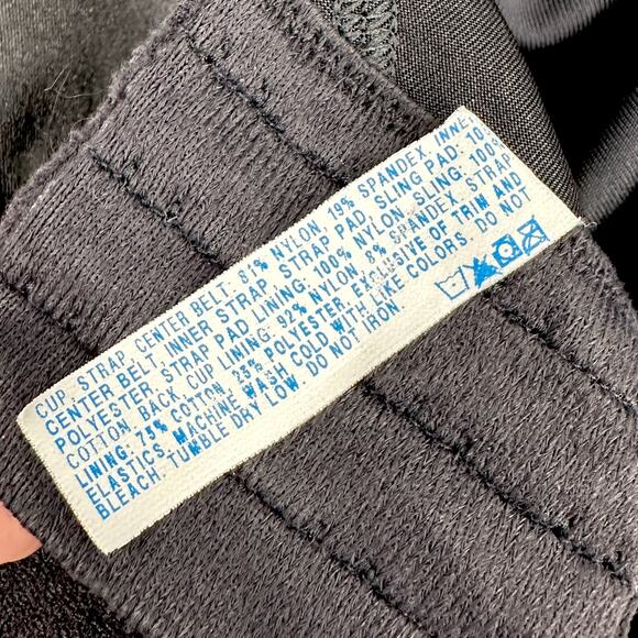 Playtex 18 Hour Black Floral Pattern Wide Straps Full Coverage Bra 44DD - Picture 5 of 5